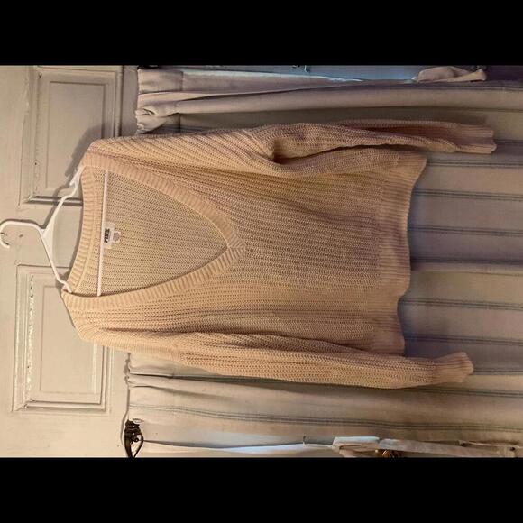 Pink Victorias Secret Open Knit Oversized Cotton Sweater Size Large - Picture 1 of 7